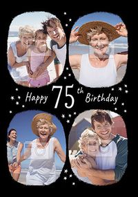 Happy 75th Birthday Multi Photo Card