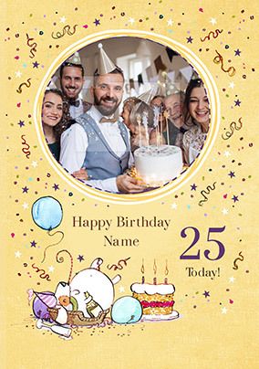 Happy 25th Birthday Photo Upload Card