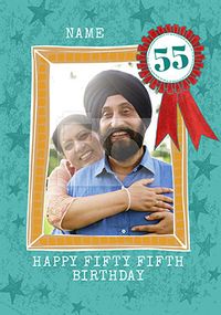 Tap to view Happy Fifty Fifth Birthday Photo Card