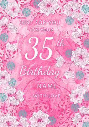 On Your 35th Birthday Personalised Card