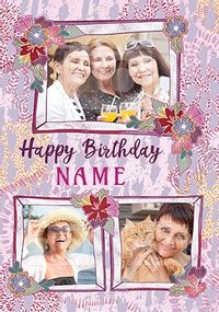 Floral Birthday Photo Card
