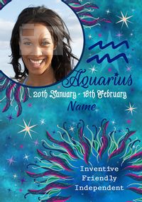 Aquarius Birthday Photo Card