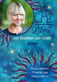 Libra Birthday Photo Card