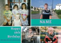 Essentials - 18th Birthday Card Multi Photo Upload Contemporary