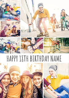 Essentials - 18th Birthday Card Multi Photo Upload