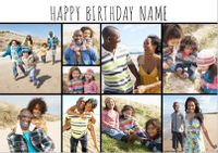 Essentials - Birthday Card 9 Multi Photo Upload Landscape