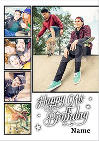 Tap to view Essentials - 21st Birthday Card Happy Birthday Multi Photo Upload