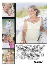 Essentials - 60th Birthday Card 5 Photo Upload