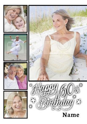 Essentials - 60th Birthday Card 5 Photo Upload