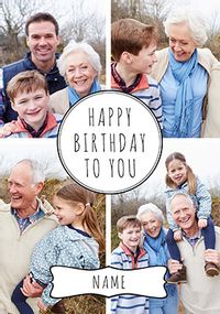 Tap to view Essentials - Birthday Card 4 Photo Upload Portrait