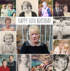 Essentials - 60th Birthday Card Multi Photo Upload