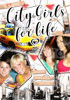 City Girls for Life Photo Upload Birthday Card