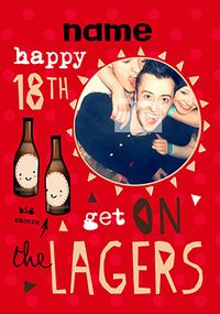 Tap to view HAP-PEA-NESS - Birthday Card 18th Photo Upload Get the Lagers