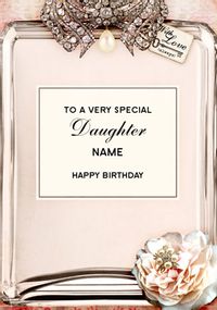 Diamanté Daughter Personalised Birthday Card