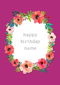 Neon Blush - Birthday Card Pink Laurel