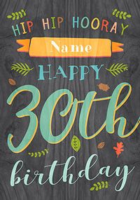 Tap to view Paper Wood - 30th Birthday Card Male Birthday Wishes
