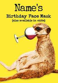 Birthday Face Mask Personalised Card