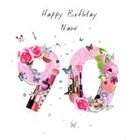 Make Up 90th Birthday Card