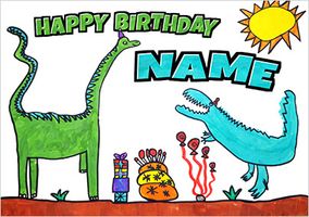 Edward's Birthday Dinosaur's - Junior Designer Winner Age 7