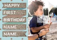 To The Stars 1st Birthday Card - Banner Boy