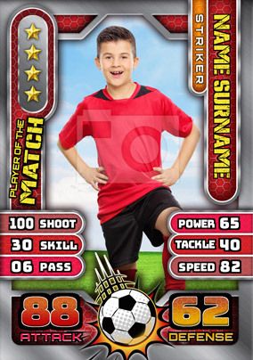 Red Birthday Football Photo Trading Card