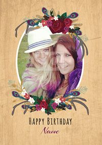 Tap to view Woodland Wonder - Birthday Card Portrait Full Photo Upload