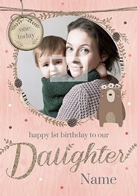 Woodland Wonder Daughter 1st Birthday Card