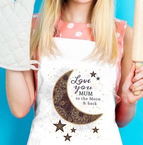 Moon's Best Mom Embroidered Apron 