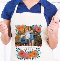 Tap to view Nanny Floral Photo Personalised Apron