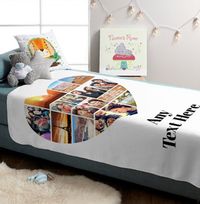 Tap to view Heart Photo Upload & Text Personalised Blanket
