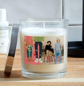 I Love Us Photo Candle