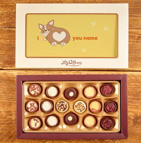 I Heart You Dog Personalised Chocolates - Box of 18