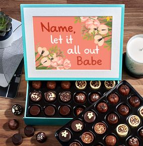 let it all out babe personalised chocolates - box of 60