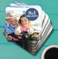 No.1 Grampy Photo Upload Coaster