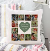 Tap to view Worlds No.1 Grandad Multi Photo Upload Cushion