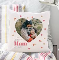 Mum Heart Photo Personalised Cushion
