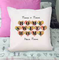 Home Sweet Home Hearts Personalised Cushion