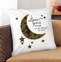 Love You to the Moon and Back Personalised Cushion