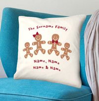 Tap to view The Gingerbread Family Personalised Cushion
