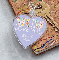 Tap to view Love You Mum Personalised Heart Keyring