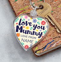 Love You Mummy Personalised Heart Keyring