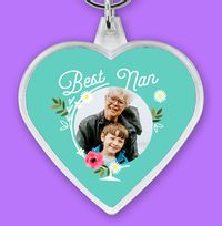 Tap to view Best Nan Photo Upload Heart Keyring