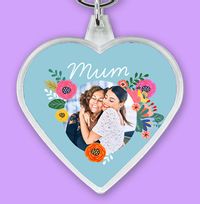 Tap to view Mum Photo Upload Heart Keyring