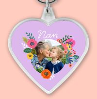 Tap to view Nan Photo Upload Heart Keyring