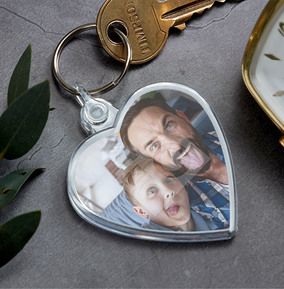 Full Photo Father's Day Heart Keyring