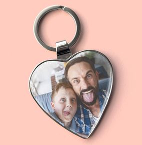 Full Photo Father's Day Heart Keyring