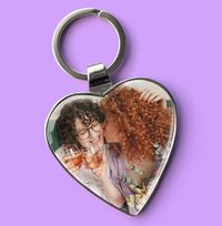 Tap to view Full Photo Upload Heart Shaped Keyring