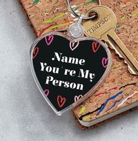 You're My Person Personalised Heart Keyring