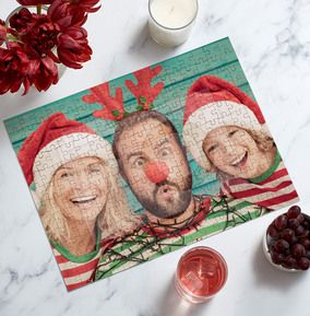 Full Photo Upload Christmas Silly Face Jigsaw