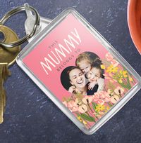 Tap to view Mummy Floral Heart Photo Keyring